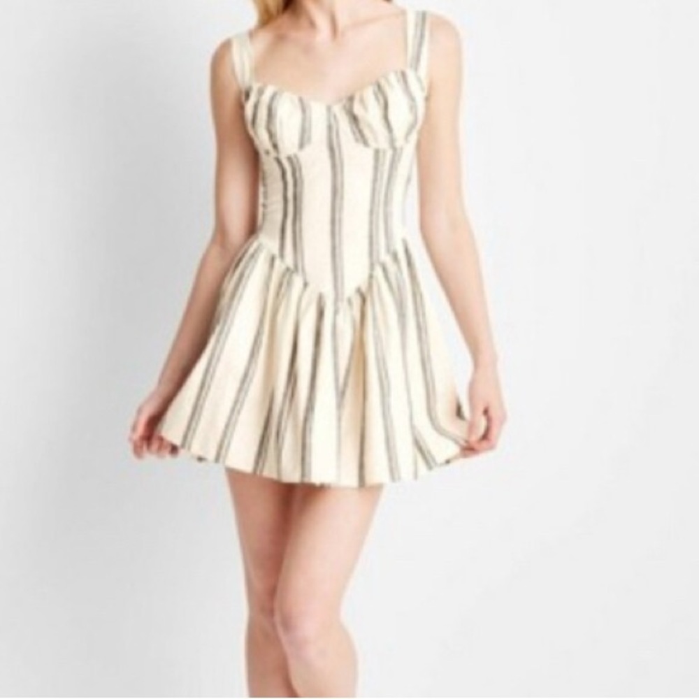 Jenee Naylor Corset Mini Dress Linen Blend Future Collective Size 2